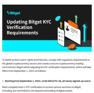 Bitget mandates KYC requirements in line with tightening global regulations