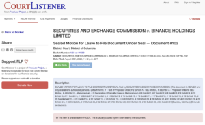 SEC reverses decision on sealing, redacting some documents in Binance.US case