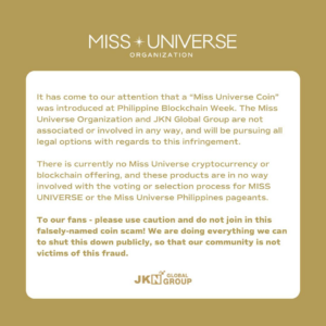 Miss Universe denies link with recently unveiled coin project