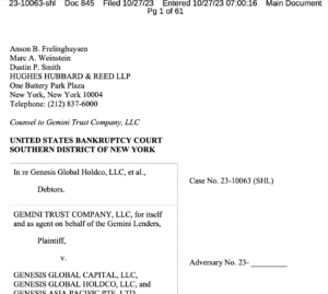 Gemini sues Genesis over GBTC shares used as Earn collateral, now worth .6B