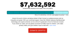 Ethereum donations top Save the Children HODL Hope Campaign